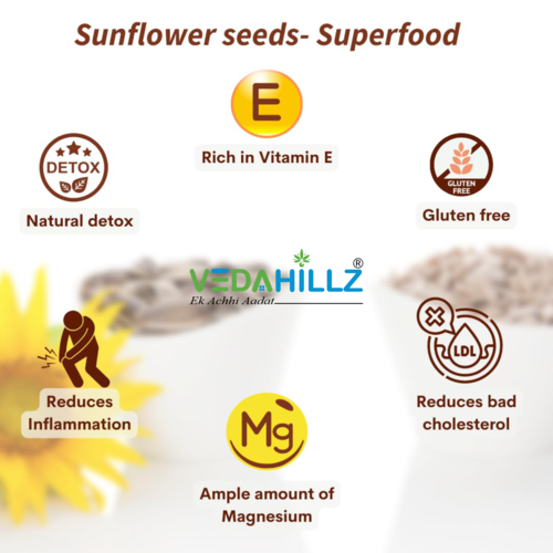 Vedahillz Raw Sunflower Seeds Sourced from Carefully Selected High Quality Seeds
